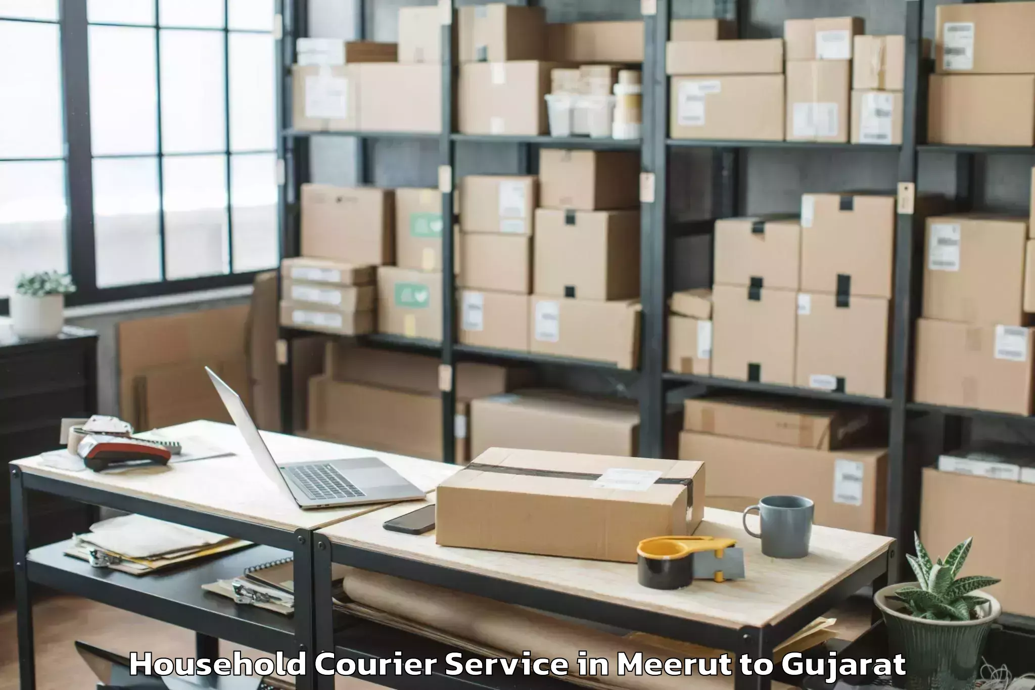 Get Meerut to Bantva Household Courier